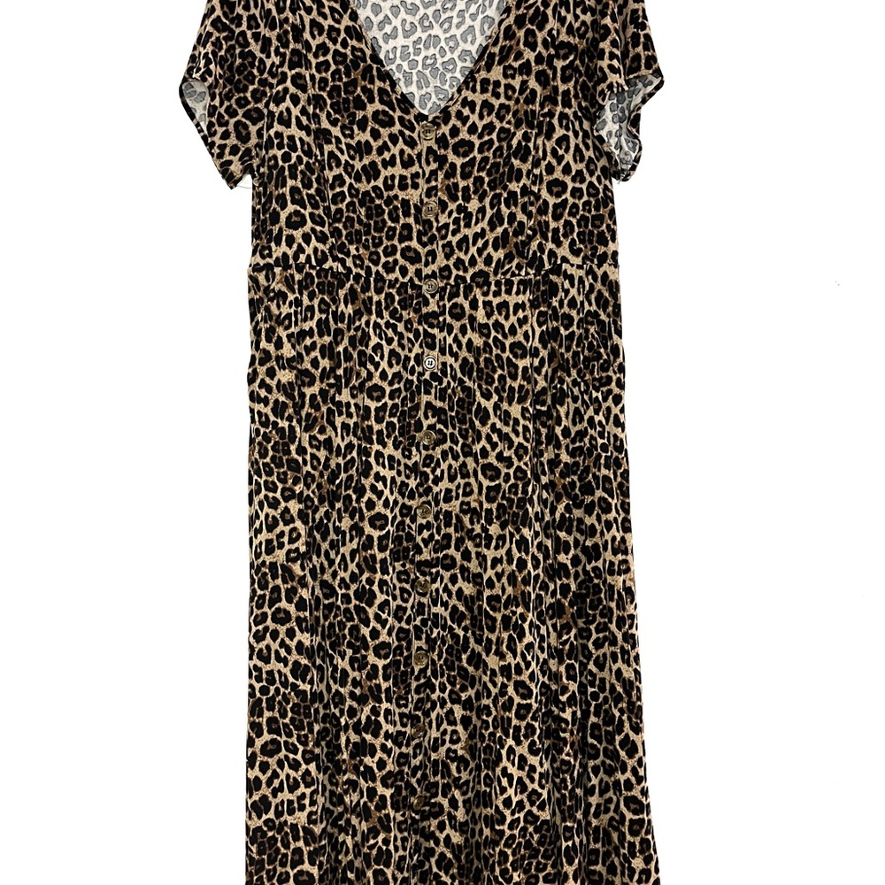 Torrid Leopard Button-Front Dress Size 2 - Picture 4 of 12